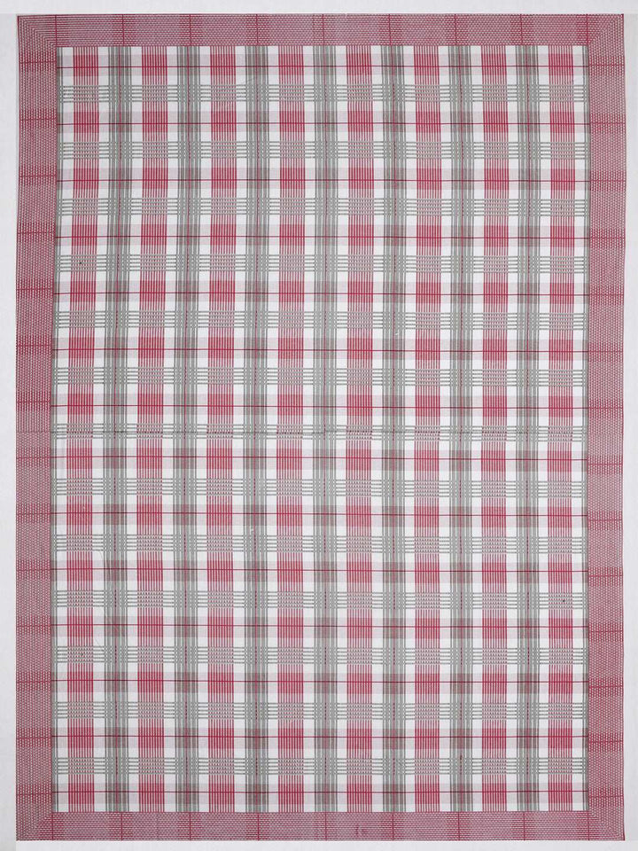 100% Cotton Table Cover 6 Seater, Pink & Grey