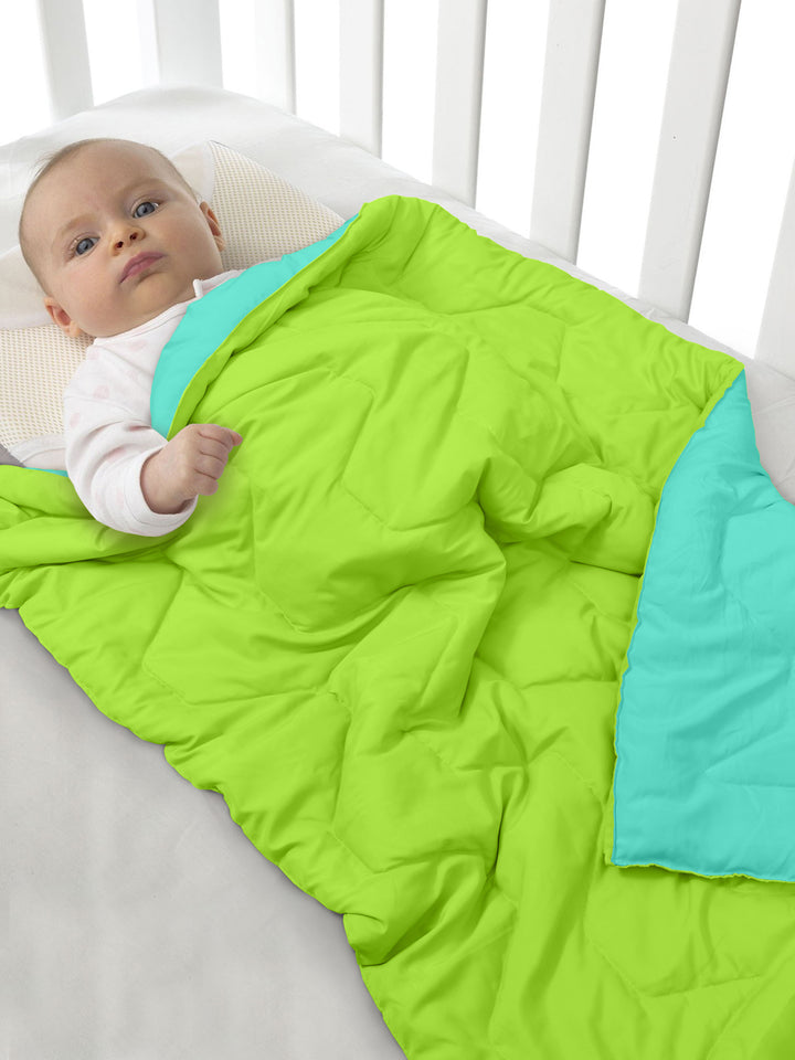 Babies & Kids All Season Reversible Comforter; 200 GSM; Green & Sea Green