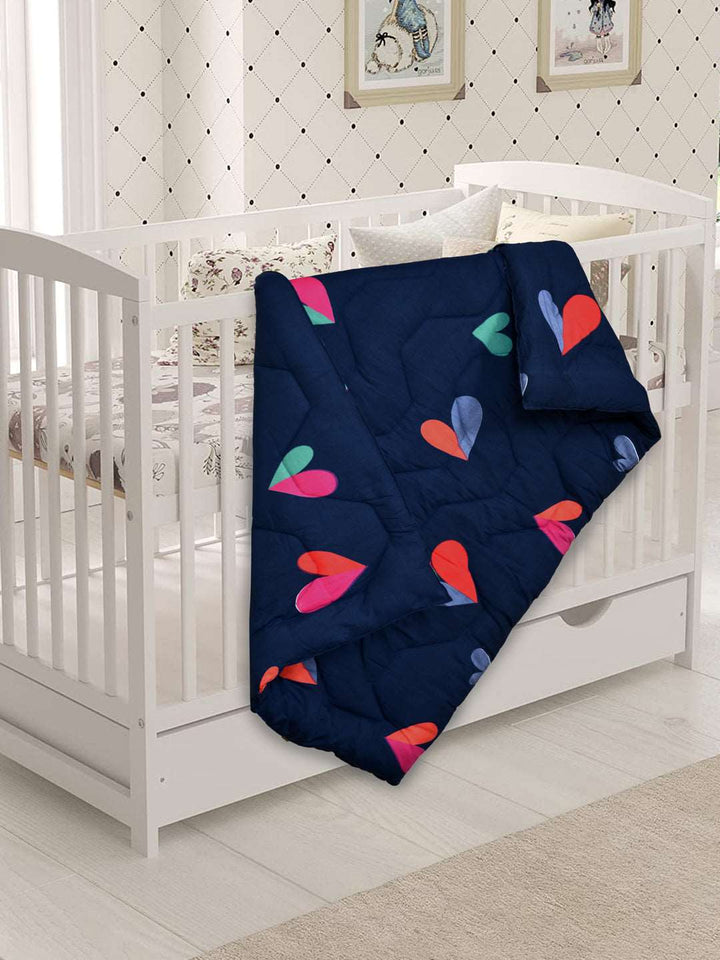 Babies & Kids All Season Reversible Comforter; 200 GSM; Multicolor Hearts