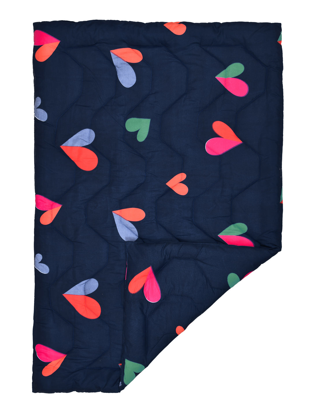 Babies & Kids All Season Reversible Comforter; 200 GSM; Multicolor Hearts