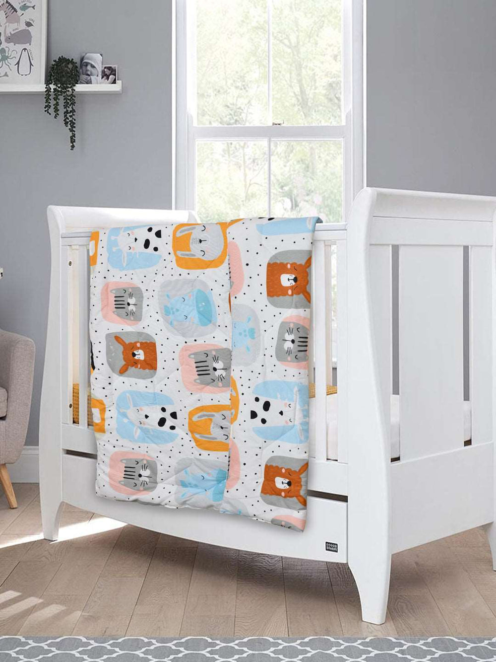 Babies & Kids All Season Reversible Comforter; 200 GSM; Zebra & Panda