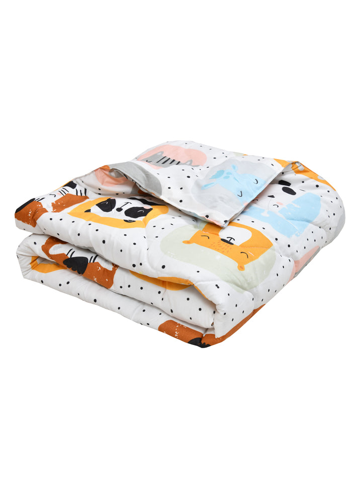 Babies & Kids All Season Reversible Comforter; 200 GSM; Zebra & Panda