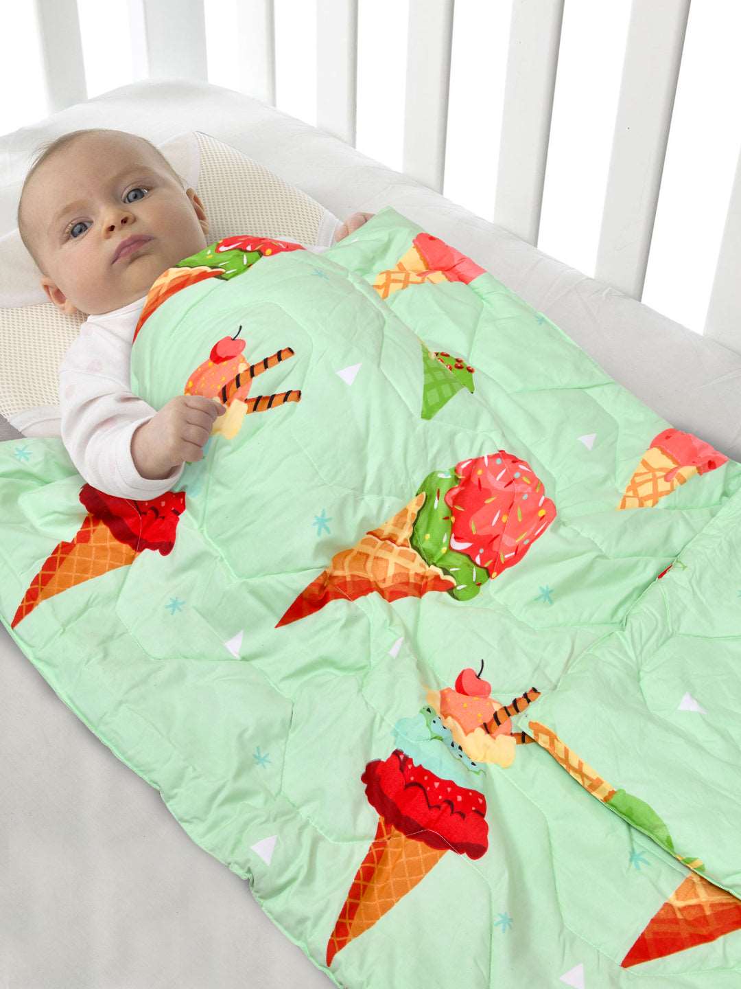 Babies & Kids All Season Reversible Comforter; 200 GSM; Ice Cream Cones